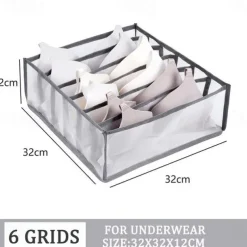 1pc Wardrobe Clothes Organizer, Visible Foldable Closet Organizers, Compartment Storage Box with Mesh Separation, Washable Drawer Dividers Organizers (Bra/Panties/Socks/Pants/T-Shirt/Legging)