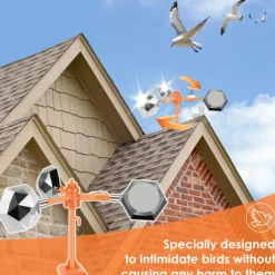 1pc Wind-Powered Bird Repeller Wind-Powered Bird Repeller, 1pc, 360 Degree Reflective Mirror Design, Rotating Bearings, No Power or Batteries Needed - Bird Control Device, Bird Repeller
