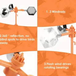 1pc Wind-Powered Bird Repeller Wind-Powered Bird Repeller, 1pc, 360 Degree Reflective Mirror Design, Rotating Bearings, No Power or Batteries Needed - Bird Control Device, Bird Repeller