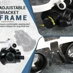 1pc 8X 15X 23X Double LED Light Magnifying Glasses, Watch Repair Magnifier, Miniature Magnifying Glass, Eye Magnifying Repair Tool For Watchmaking Coin Stamp Currency Book Errors Jewelry Necklace Magnifier Beading Biology Loupe Microscope