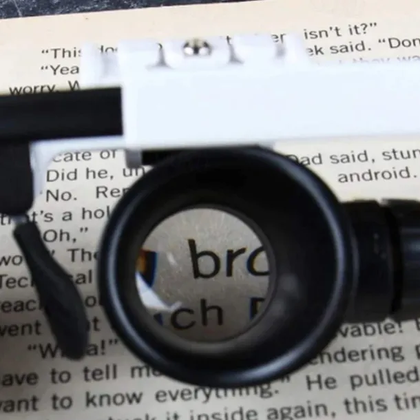 1pc 8X 15X 23X Double LED Light Magnifying Glasses, Watch Repair Magnifier, Miniature Magnifying Glass, Eye Magnifying Repair Tool For Watchmaking Coin Stamp Currency Book Errors Jewelry Necklace Magnifier Beading Biology Loupe Microscope