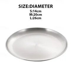 1Pc/3Pcs Stainless Steel Picnic Plates - 8 Inch Lightweight & Stackable for Camping & Outdoor Use