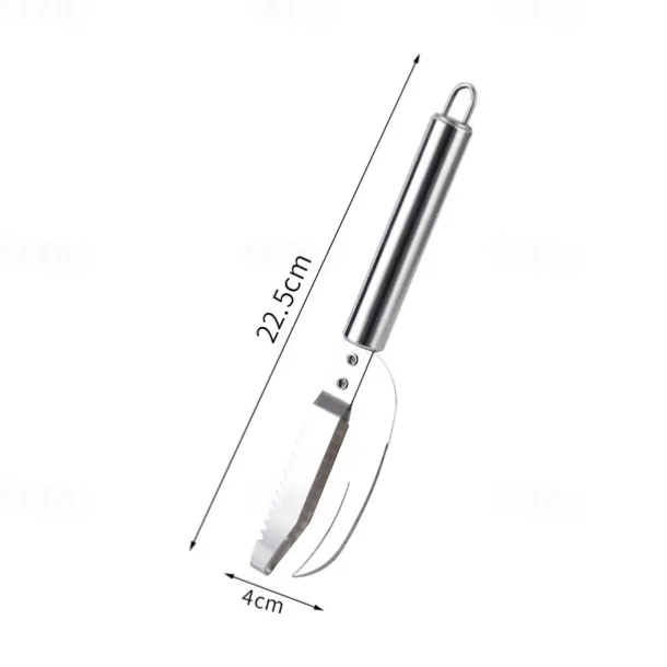 1PC/3PCS Stainless Steel Shrimp Deveiner & Fish Scaler - 2-in-1 Outdoor Seafood Cleaning Tool for BBQ