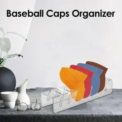 2pcs Acrylic Baseball Cap Holder Large Capacity Hat Rack Organizer Clear & Black Stable Plastic Desktop Display Stand for Caps - Dress Shop Cowboy Hat Storage - Hat Accessories