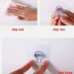 20pcs Acrylic Strong Adhesive Nails Wall Poster Seamless Wall Hook Waterproof Durable Transparent Kitchen Bathroom Screw Hook Hanger