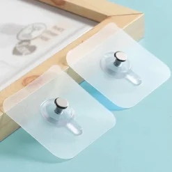 20pcs Acrylic Strong Adhesive Nails Wall Poster Seamless Wall Hook Waterproof Durable Transparent Kitchen Bathroom Screw Hook Hanger