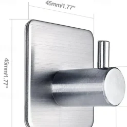 1/2pcs Adhesive Hooks Heavy Duty Wall Hooks Waterproof Stainless Steel Hooks For Hanging Coat Hat Towel Robe Hook Wall Mounted Rack For Bathroom And Bedroom