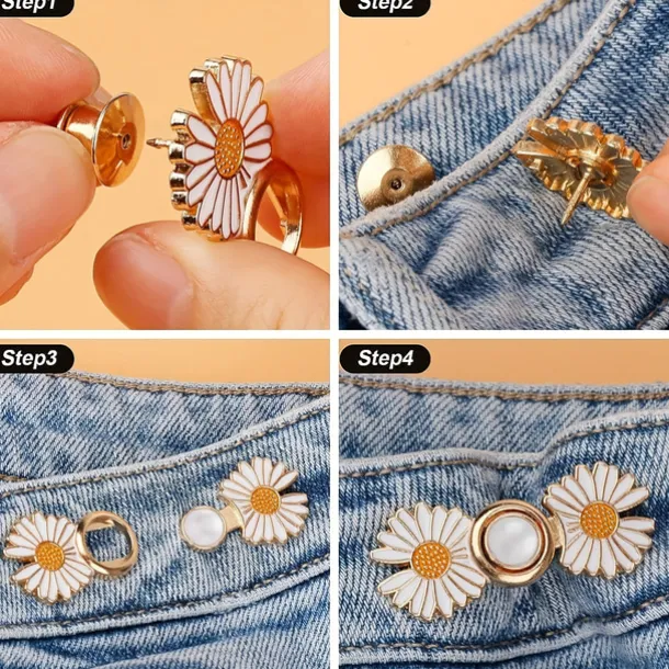 4pcs Adjustable Waistband Wonder: Deluxe Buckle Pin for Tailoring Pants & Dresses, Enhance Your Outfit with Precision Fit & Style