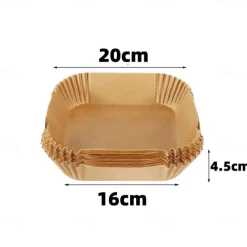 100PCS Air Fryer Disposable Parchment Paper Liner Square Round Oil-proof Paper Tray Non-Stick Baking Mat AirFryer Accessories