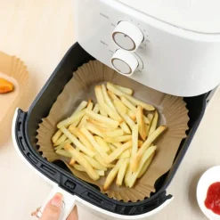 100PCS Air Fryer Disposable Parchment Paper Liner Square Round Oil-proof Paper Tray Non-Stick Baking Mat AirFryer Accessories