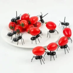 12pcs Ants Food Fruit Picks Decoration Ant Shape Forks Snack Cake Dessert Tableware For Home Kitchen Party Dinner Fruit Pick for Restaurants/Cafe