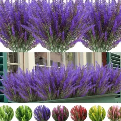5Pcs Artificial Lavendars Flowers Home Decoration Outdoor Simulation Flowers Plants Decorations Flowers Bouquet Wedding Decoration