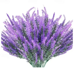5Pcs Artificial Lavendars Flowers Home Decoration Outdoor Simulation Flowers Plants Decorations Flowers Bouquet Wedding Decoration