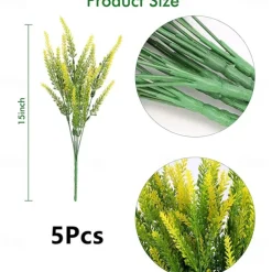 5Pcs Artificial Lavendars Flowers Home Decoration Outdoor Simulation Flowers Plants Decorations Flowers Bouquet Wedding Decoration