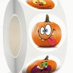 500pcs Assorted Halloween Stickers – Pumpkin, Ghost, Bat, and Spider Designs for Party Decorations, Gift Wrapping, Invitations, Cups, Notebooks, Cupcake Toppers