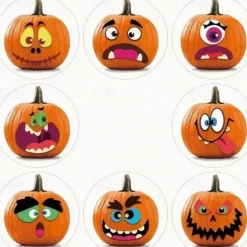 500pcs Assorted Halloween Stickers – Pumpkin, Ghost, Bat, and Spider Designs for Party Decorations, Gift Wrapping, Invitations, Cups, Notebooks, Cupcake Toppers