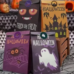 500pcs Assorted Halloween Stickers – Pumpkin, Ghost, Bat, and Spider Designs for Party Decorations, Gift Wrapping, Invitations, Cups, Notebooks, Cupcake Toppers