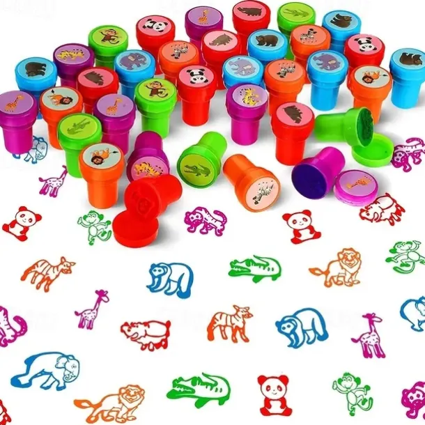 10Pcs Assorted Stamps For Kids Self-ink Stamps Children Toy Stamps Smiley Face Seal For Scrapbooking DIY Painting Photo Album Decor