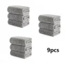 9Pcs Bamboo Charcoal Dishcloth Microfiber Kitchen Towel Thickened Absorbent Non-stick Oil Wiping Rag Home Cleaning Dishcloth