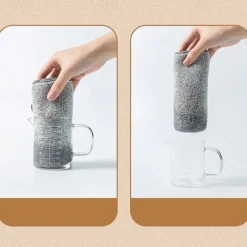 9Pcs Bamboo Charcoal Dishcloth Microfiber Kitchen Towel Thickened Absorbent Non-stick Oil Wiping Rag Home Cleaning Dishcloth