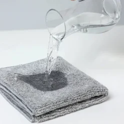 9Pcs Bamboo Charcoal Dishcloth Microfiber Kitchen Towel Thickened Absorbent Non-stick Oil Wiping Rag Home Cleaning Dishcloth