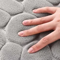 3pcs Bath Mat Non-slip Bathroom Rugs Set, Ultra Soft Non-Slip Bath Rug And Absorbent Bath Mat Carpets, Includes U-Shaped Contour Rug,Toilet Lid Cover