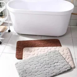 3pcs Bath Mat Non-slip Bathroom Rugs Set, Ultra Soft Non-Slip Bath Rug And Absorbent Bath Mat Carpets, Includes U-Shaped Contour Rug,Toilet Lid Cover