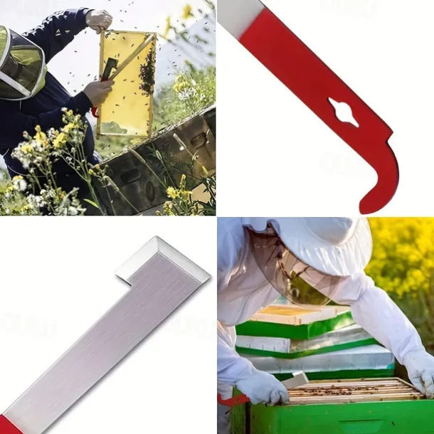 9pcs Beekeeping Tool Kit for Beginners - Durable Stainless Steel, Wood & Plastic Tools with Variety of Beehive Accessories - Ideal Gift Set for Aspiring Beekeepers, Beekeeping Supplies