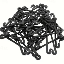 50pcs Black Plastic Clips Are Designed to Support Plants Like Tomatoes And Grapevines, Serving As Fasteners for Gardening Mesh Used in Agricultural Cages And Trellises