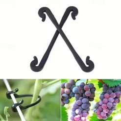 50pcs Black Plastic Clips Are Designed to Support Plants Like Tomatoes And Grapevines, Serving As Fasteners for Gardening Mesh Used in Agricultural Cages And Trellises