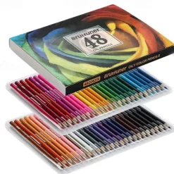 48/72/120/180pcs Brutfuner Oil Pencils Set - Vibrant Colors for Drawing and Coloring on Wood, Paper For Schools Teachers Students Children For Sketching Doodling Coloring Painting