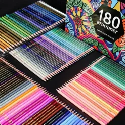 48/72/120/180pcs Brutfuner Oil Pencils Set - Vibrant Colors for Drawing and Coloring on Wood, Paper For Schools Teachers Students Children For Sketching Doodling Coloring Painting