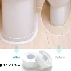 2PCS Caulk Strip Tape PVC Self-Adhesive Decorative Sealing Tape Used for Kitchen Sink Toilet Bathroom Bathtub Floor Wall Edge 0.87''*10.5ft/2.2*320cm
