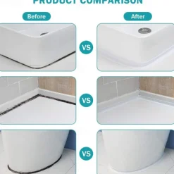 2PCS Caulk Strip Tape PVC Self-Adhesive Decorative Sealing Tape Used for Kitchen Sink Toilet Bathroom Bathtub Floor Wall Edge 0.87''*10.5ft/2.2*320cm