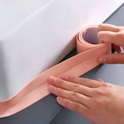 2PCS Caulk Strip Tape PVC Self-Adhesive Decorative Sealing Tape Used for Kitchen Sink Toilet Bathroom Bathtub Floor Wall Edge 0.87''*10.5ft/2.2*320cm