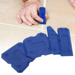 4pcs Caulking Tool Kit, Silicone Joint Sealant Spreader Spatula Scraper, Edge Repair Tools, Floor Tile Edges Cleaner