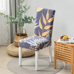 2PCS Chair Cover Super Fit Stretch Removable Washable High Back Dining Chair Cover Seat Slipcover for Hotel Dining Room Ceremony Banquet Wedding Party