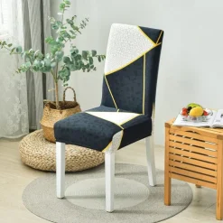 2PCS Chair Cover Super Fit Stretch Removable Washable High Back Dining Chair Cover Seat Slipcover for Hotel Dining Room Ceremony Banquet Wedding Party