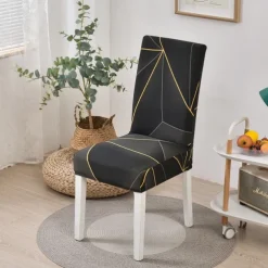 2PCS Chair Cover Super Fit Stretch Removable Washable High Back Dining Chair Cover Seat Slipcover for Hotel Dining Room Ceremony Banquet Wedding Party