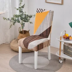 2PCS Chair Cover Super Fit Stretch Removable Washable High Back Dining Chair Cover Seat Slipcover for Hotel Dining Room Ceremony Banquet Wedding Party