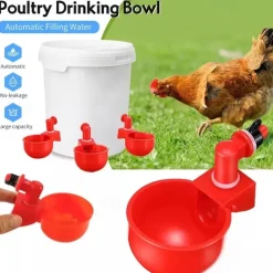 10pcs Chicken Drinking Cup Automatic Drinker Chicken Feeder Plastic Poultry Waterer Drinking Water Feeder for Chicks Duck Goose Quail