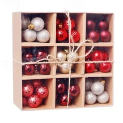 99pcs Christmas Baubles Ball Ornaments 3cm Xmas Decoration, Shatterproof Hanging Decorations for Christmas Tree, Holiday, Party and Gift