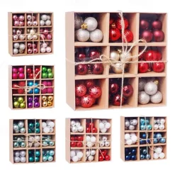 99pcs Christmas Baubles Ball Ornaments 3cm Xmas Decoration, Shatterproof Hanging Decorations for Christmas Tree, Holiday, Party and Gift