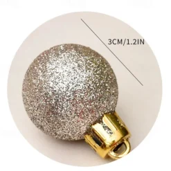 99pcs Christmas Baubles Ball Ornaments 3cm Xmas Decoration, Shatterproof Hanging Decorations for Christmas Tree, Holiday, Party and Gift