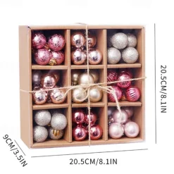 99pcs Christmas Baubles Ball Ornaments 3cm Xmas Decoration, Shatterproof Hanging Decorations for Christmas Tree, Holiday, Party and Gift