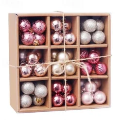 99pcs Christmas Baubles Ball Ornaments 3cm Xmas Decoration, Shatterproof Hanging Decorations for Christmas Tree, Holiday, Party and Gift