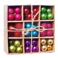 99pcs Christmas Baubles Ball Ornaments 3cm Xmas Decoration, Shatterproof Hanging Decorations for Christmas Tree, Holiday, Party and Gift