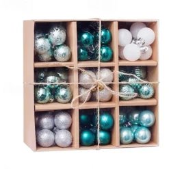 99pcs Christmas Baubles Ball Ornaments 3cm Xmas Decoration, Shatterproof Hanging Decorations for Christmas Tree, Holiday, Party and Gift