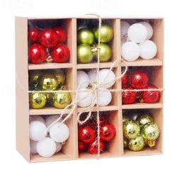 99pcs Christmas Baubles Ball Ornaments 3cm Xmas Decoration, Shatterproof Hanging Decorations for Christmas Tree, Holiday, Party and Gift