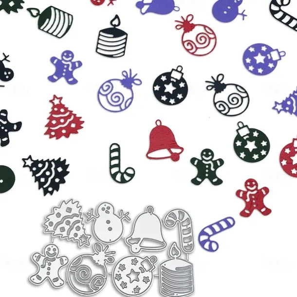 8pcs Christmas Frame Card Cutting Dies Stencils For DIY Scrapbooking Decorative Embossing Handcraft Die Cutting Template